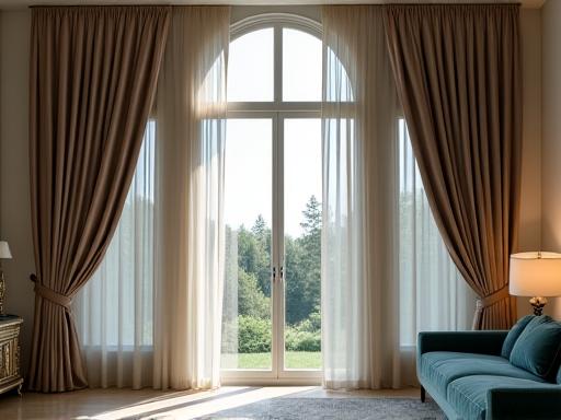 Luxurious tailor-made curtains in a living room